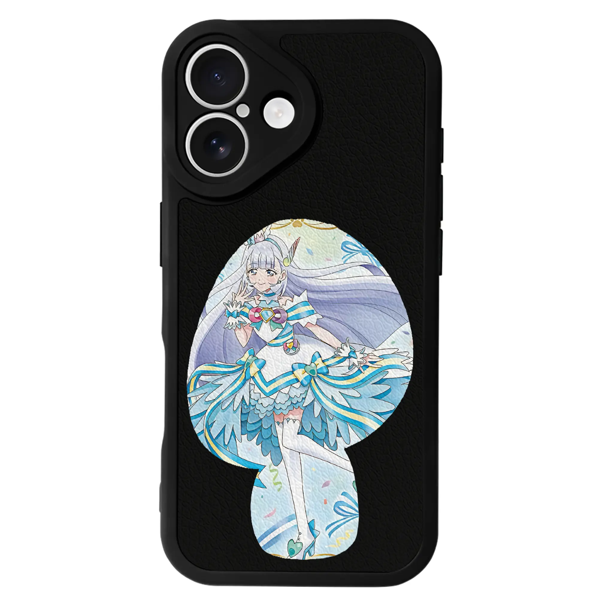 わんだふるぷりきゅあ グッズ 猫屋敷ユキ - IPhone 16シリーズ対応 ・ シリコンスマホケース ・ レザー調 ・ 高精度フィット ・ 耐衝撃 ・ ワイヤレス充電対応 ・ 精密カット